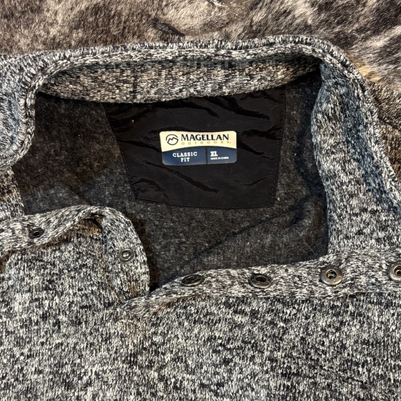 Magellan Outdoors Gray Teddy Knit Henley Pullover - Picture 3 of 4